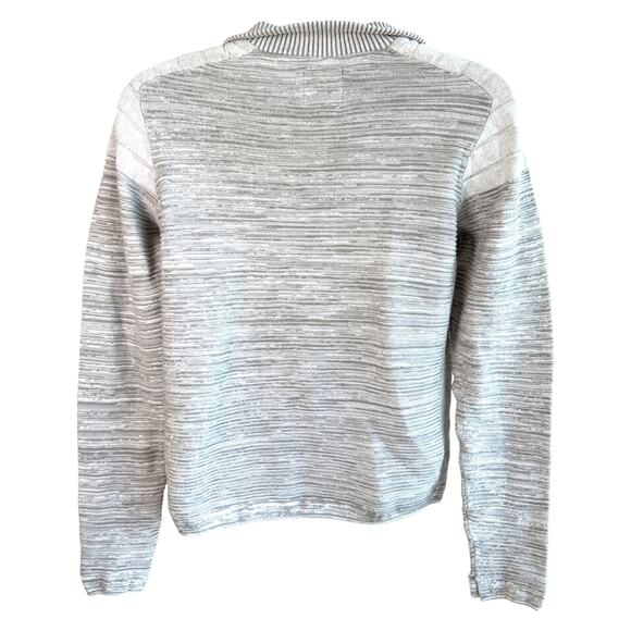Projek Raw Mens Quarter‎ Zip Mixed Media Sweater Gray Size Medium Tech Urban - Picture 2 of 7